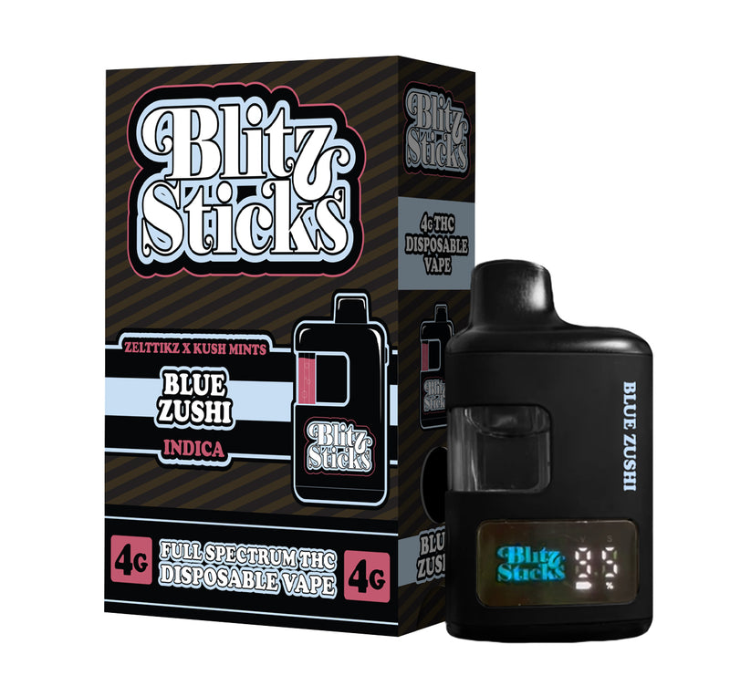 Blitz Sticks 4G Full Spectrum THC Disposable Vape - Blue Zushi True Hemp Creations Blitz Sticks 4G Full Spectrum THC Disposable Vape - Blue Zushi True Hemp Creations