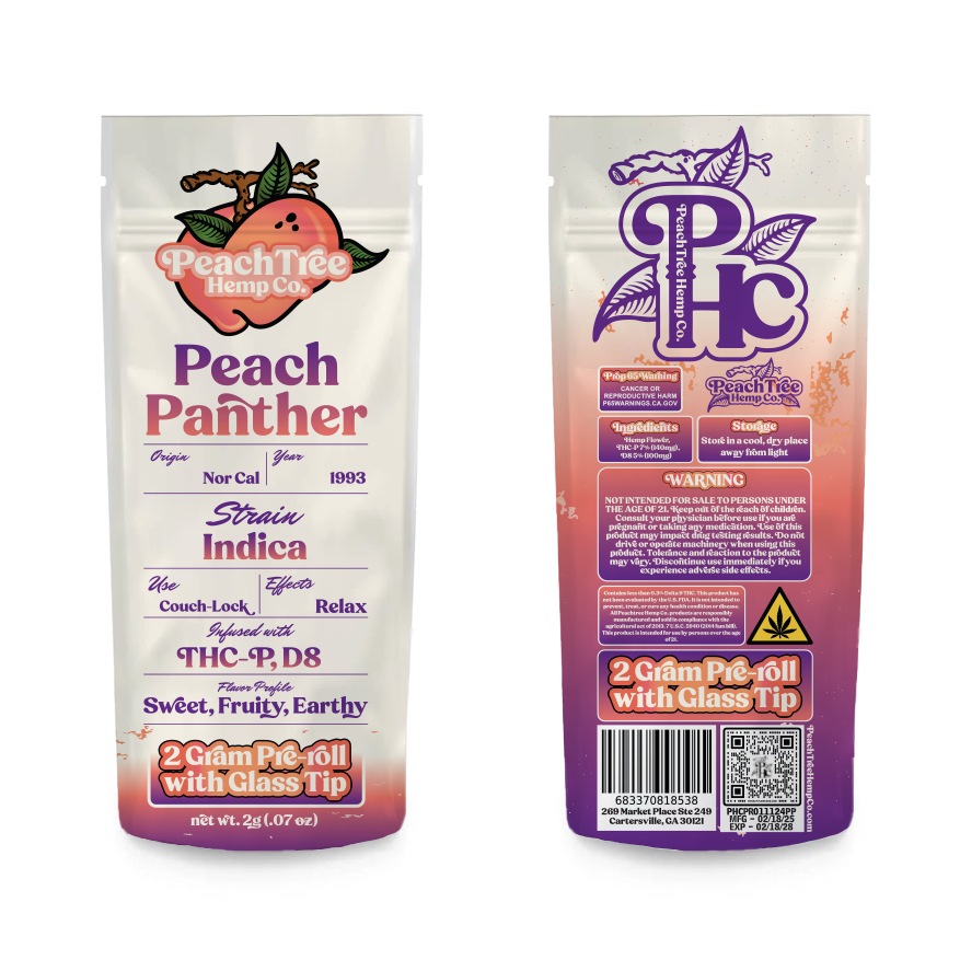 PeachTree Hemp Co. –  2G Glass Tip Pre-Roll Collection