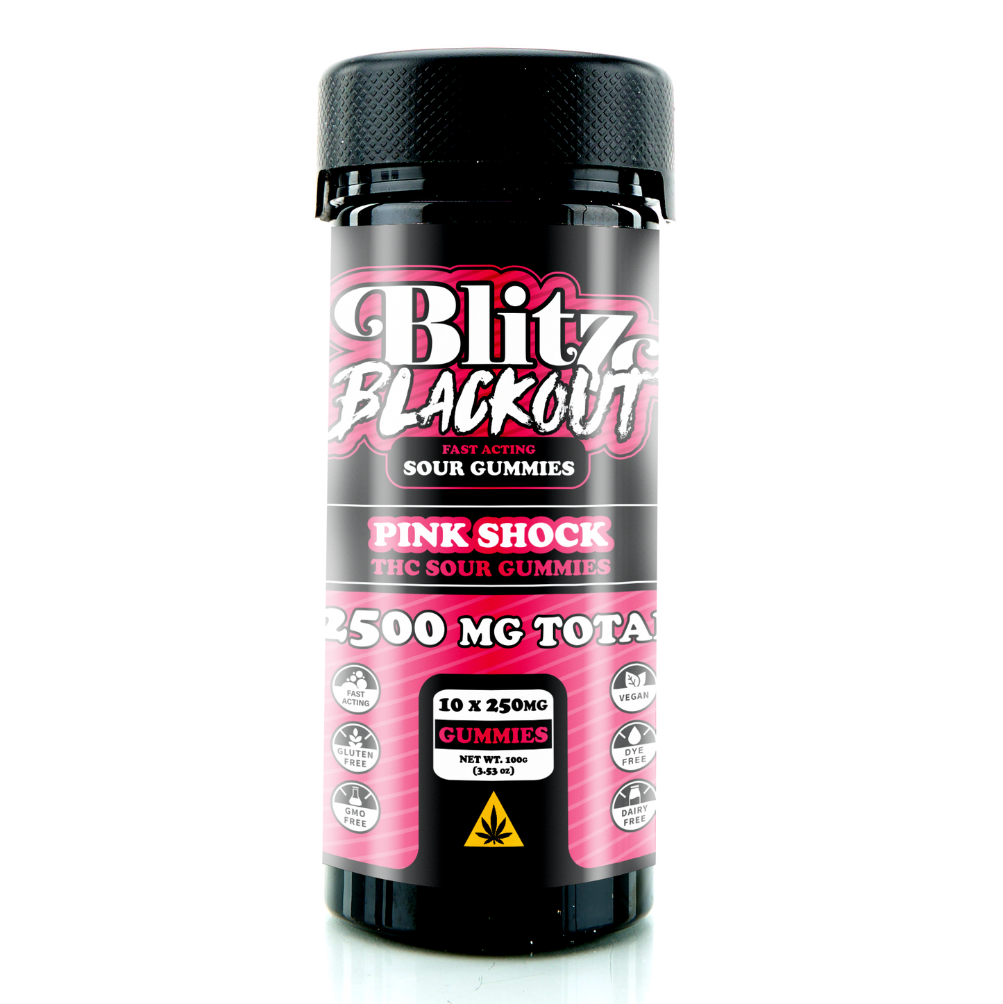 Blitz Blackout – Pink Shock Sour Gummies (2,500mg Total)