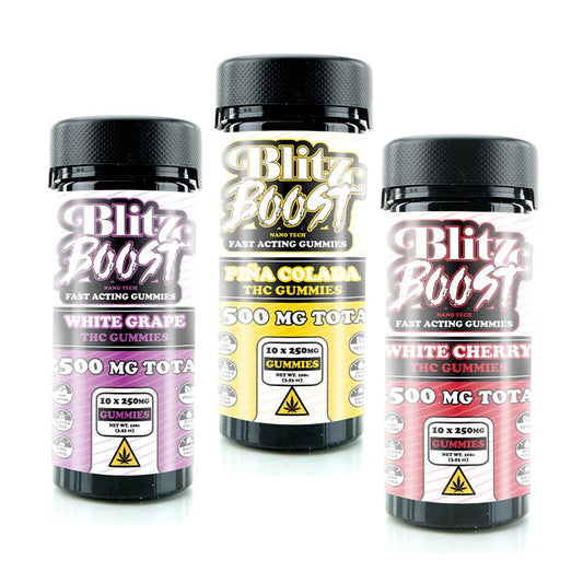 Blitz Boost Fast Acting THC Gummies  – 2,500mg Total (10ct)