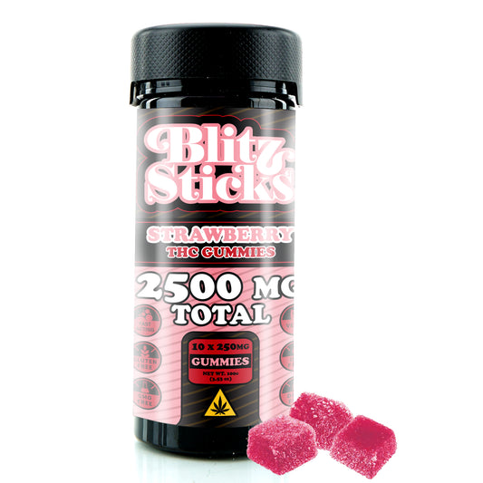 Blitz Sticks THC Gummies – 2,500mg Total (10ct) - Strawberry