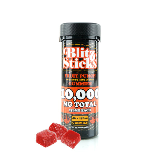 Fruit Punch Blitz Sticks THC Gummies – 10,000mg Total (40ct)