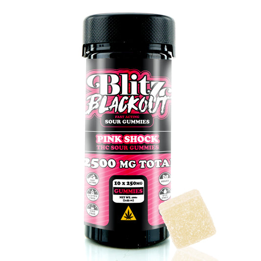 Blitz Blackout – Pink Shock Sour Gummies (2,500mg Total)