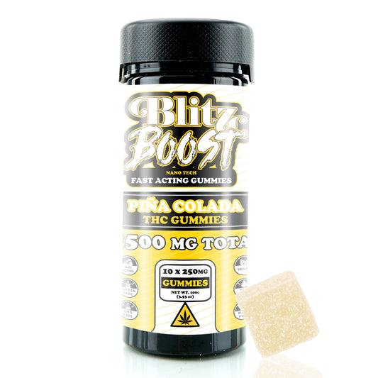 Pina Colada Blitz Boost Fast Acting THC Gummies  – 2,500mg Total (10ct)
