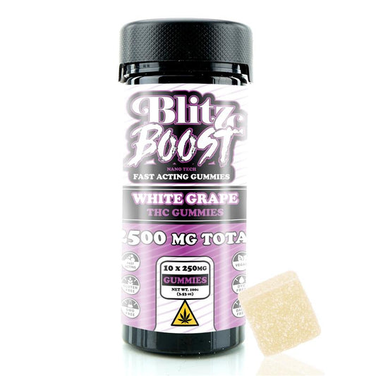White Grape Blitz Boost Fast Acting THC Gummies  – 2,500mg Total (10ct)
