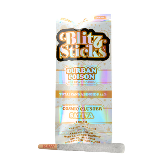 Blitz Sticks 2g Cosmic Cluster Pre-Rolls - Durban Poison